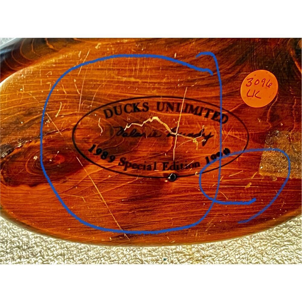 *VERY RARE* Ducks Unlimited Valarie Bundy 1989 Special Edition 1990 Wooden Decoy - Picture 12 of 13